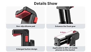 ULANZI ST-06S - HÀNG CHÍNH HÃNG - Ngàm kẹp điện thoại xoay 360 độ