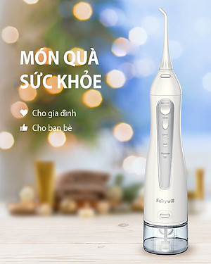 Máy tăm nước cầm tay FAIRYWILL FW-5020E Bản Màu Trắng Thiết kế nhỏ gọn Sạc bằng USB Dễ mang đi du lịch Hàng Chính Hãng