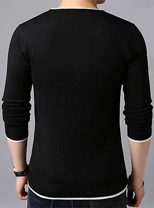 Áo len cổ tim dài tay nam thời trang Hàn Quốc SAL212 Đen