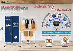 Máy Sấy - Tủ Sấy Quần Áo Khung Inox Owani TS-OW001 - Màu Ngẫu Nhiên - Hàng Chính Hãng