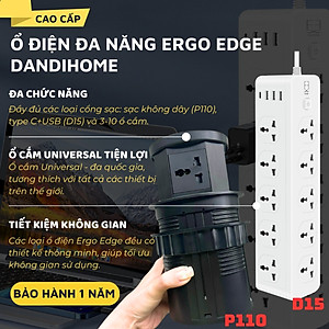 Ổ cắm điện đa năng Ergo Edge DandiHome an toàn chống cháy chống giật, bảo hành 12 tháng