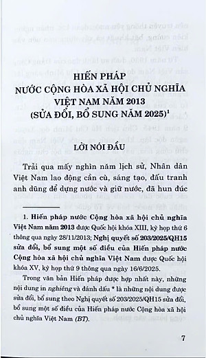 Hiến Pháp Nước Cộng Hoà Xã Hội Chủ Nghĩa Việt Nam Năm 2013 ( Sửa Đổi, Bổ Sung Năm 2025)