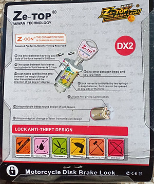 Khóa đĩa xe máy zcon