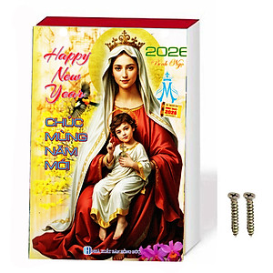 Lịch công giáo thiên chúa có các ngày lễ và lời chúa từng trang có kèm ốc vít kích thước dài 20.5cm ngang 14.5cm Bính Ngọ 2026