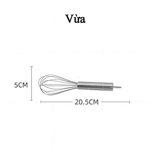 Dụng Cụ Đánh Trứng Cầm Tay- Phới Lồng  Làm Bánh Khuấy Bột Bằng Inox- Hàng Loại 1 - Chính Hãng MINIIN