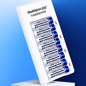 Bộ Pin Sạc 8 Viên AA 3000mAh Doublepow - Hàng Chính Hãng