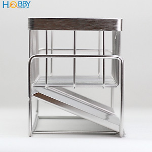 Kệ rổ để đồ rửa chén gác bồn rửa chén inox 304 Hobby home decor KRC8