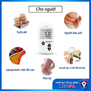 Hộp 50 Que Thử Đường Huyết Sinocare Safe-Accu Kèm 50 Kim Chích Máu, Chuẩn Chính Hãng, Date Dài