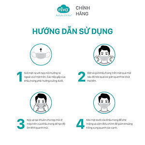 Khẩu Trang Y Tế 4 Lớp Niva Hộp 50 Cái Kháng Khuẩn, Ngăn Khói Bụi, Vi Khuẩn Hàng Chính Hãng Cao Cấp