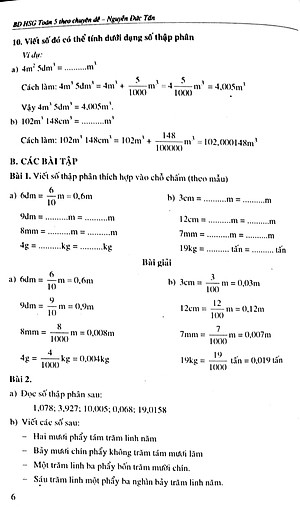 Sách Bồi Dưỡng Học Sinh Giỏi Toán Lớp 5 Theo Chuyên Đề - Số Thập Phân, Các Phép Tính Về Số Thập Phân
