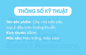 Cây chà bồn cầu loại 2 đầu tròn kháng khuẩn MyJae