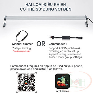 Đèn led Chihiros B 20, 30, 45, 60, 80, 90, 120 cm series quang phổ rgb bể thủy sinh cá tép