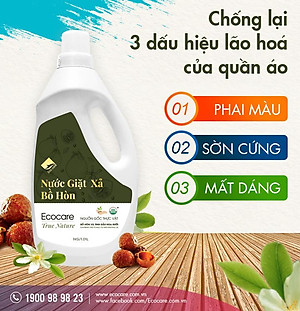 Nước giặt xả hữu cơ Bồ Hòn Ecocare tinh dầu Hoa Bưởi  4000ml