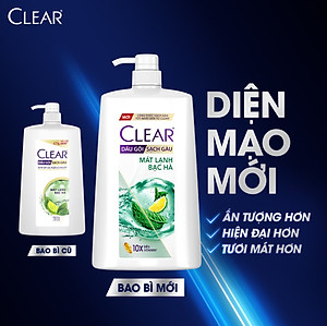 Dầu gội đầu Clear Mát Lạnh Bạc Hà sạch gàu ngứa và vi khuẩn suốt 48 Giờ 1.4kg