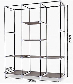 Tủ Quần Áo Cải Tiến Thế Hệ Mới, Tủ Vải Quần Áo 3 Buồng 8 Ngăn 1,7m Cao Cấp