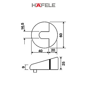 Chặn Cửa Kẽm Mạ Nikel Mờ Hafele - 489.70.260 (Hàng chính hãng)