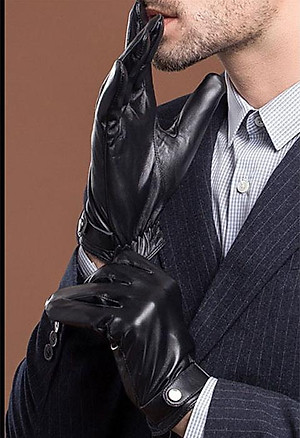 Găng tay nam da cừu BHY8791 Bao tay da thật nam. Lót lông giữ ấm, cán gió, chống ngấm nước. Hàng chính hãng