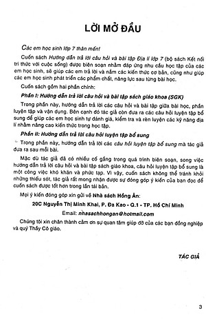 Hướng Dẫn Trả Lời Câu Hỏi Và Bài Tập Địa Lí Lớp 7 (Bám Sát SGK Kết Nối Tri Thức Với Cuộc Sống) (HA)