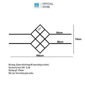 Kệ Rượu Treo Tường Giấu Chân Đơn Giản SIB DECOR