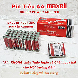 Pin tiểu Maxell AA. Cặp 2 Viên Supper Power ACE Red – Indonesia Vỏ Nhôm 1.5V