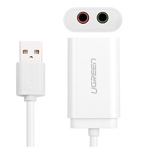 Dây USB 2.0 UGREEN US205 mở rộng sang đồng thời 2 cổng 3.5mm cho tai nghe + mic (DISABLE) - Hàng chính hãng