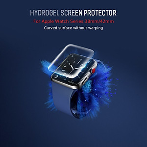Bộ 2 miếng dán màn hình silicon chống trầy cho Apple Watch 38mm hiệu Rock Hydrogel (chống trầy, chống bụi, chống thấm, độ trong tuyệt đối) - Hàng chính hãng