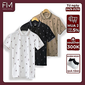 Áo polo nam ngắn tay, chất thun poly cực mát, co giãn tốt, họa tiết bo phối đường kẻ lạ mắt - FORMENSHOP - FMPS193