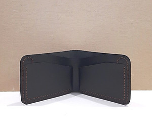 Ví nam nhỏ gọn handmade màu đen  đựng tiền da bò cao cấp Kalanos KBN790-Den