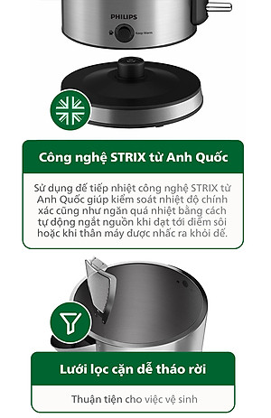 Bình Đun Siêu Tốc Philips HD9316 (1.7L) - Hàng chính hãng
