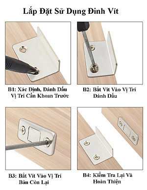 Bộ Nam Châm Vuông 90 Độ KUNBE Gắn Dán Cửa Tủ, Lực Hút Mạnh, Chắc Chắn