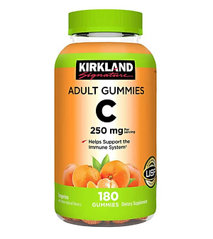 Kẹo dẻo bổ sung Vitamin C Kirkland Adult Gummies C 250mg hộp 180 viên của Mỹ