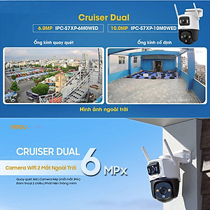 Camera Wifi IMOU 2 Mắt Ngoài Trời S7XP Cruiser Dual 6MP/10MP, quay 360 độ, đàm thoại 2 chiều - Hàng chính hãng