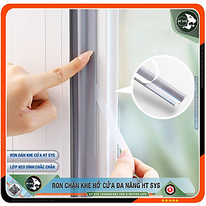 Ron Chặn Khe Cửa HT SYS - Chất Liệu PU Và PE Cải Tiến, Dài 2 Mét - Ron Dán Khe Cửa, Chân Cửa, Khung Cửa - Ngăn Gió Lùa, Cách Âm, Chống Bụi, Ngăn Côn Trùng, Chống Thoát Khí Điều Hòa, Chống Va Đập Cửa - Hàng Chính Hãng