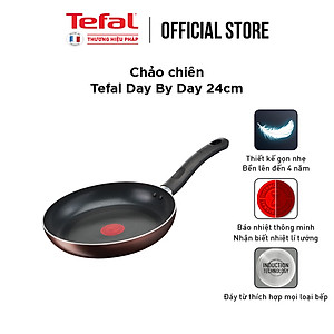 Chảo chiên chống dính đáy từ Tefal Day by Day 24cm, dùng cho mọi loại bếp- Hàng chính hãng