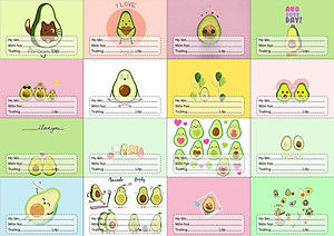 Nhãn vở set 80 nhãn vở hình cute . dễ thương đáng yêu