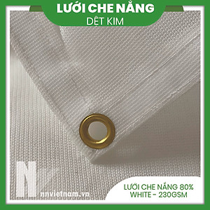 LƯỚI CHE NẮNG 80% - MÀU TRẮNG - SIZE 2M X 2M