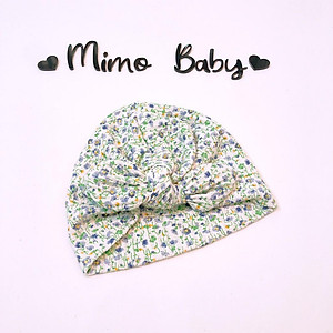 Mũ turban bé gái (4-8kg) - Chủ đề hoa nhí