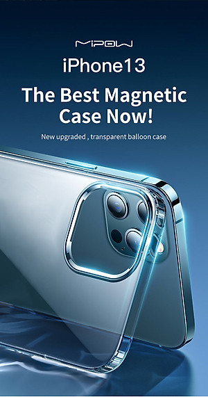 Ốp Lưng Trong Suốt MIPOW TEMPERED GLASS Dành Cho iPhone 13 Mini, Iphone 13/ 13 Pro, 13 Pro Max - Hàng Chính Hãng