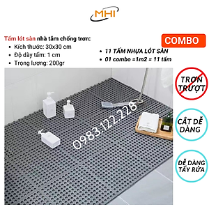 Thảm nhựa lót sàn nhà vệ sinh MHI. Vỉ nhựa lót sàn chống trơn Trải Sàn Nhà Tắm/Vệ Sinh/Nhà Bếp.