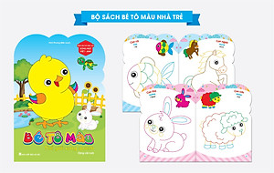 Bộ Sách Bé Tô Màu Nhà Trẻ Dành Cho Trẻ Mầm Non Song Ngữ Việt Anh (Bộ 8 cuốn) - Tặng kèm bộ bút sáp 10 màu - Shop sách online Bùi Thị Anh