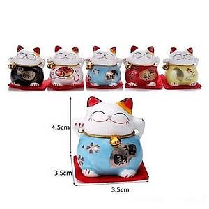Bộ tượng ngũ mèo thần tài mini - Hàng chính hãng