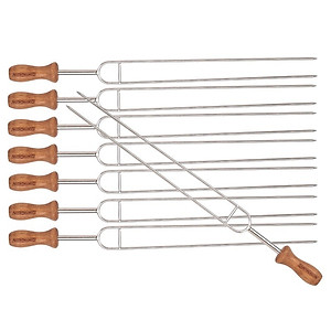 Đồ cắm trại bộ 8 xiên nướng BBQ campingmoon campoutvn dùng với bếp than hoa inox du lịch dã ngoại sang trọng glamping A186