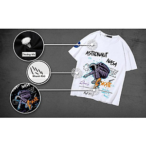 Áo thun nam nữ in hình phi hành gia phông unisex