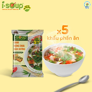 Canh Măng Chua Nấm Hương Ăn Liền ISOUP 50g 05 Viên - Viên Canh Ăn Liền Sấy Thăng Hoa