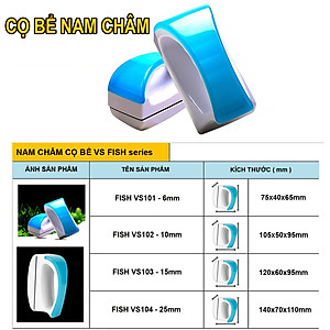 Lau kính nam châm Vipsun Chùi hít kiếng nam châm - Dụng cụ vệ sinh hồ cá bể cá 