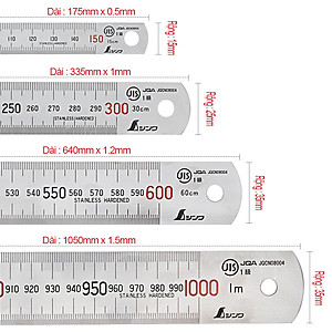 THƯỚC LÁ INOX MẠ NHŨ BẠC SHINWA