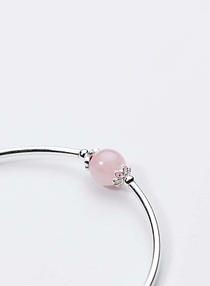 Vòng tay bạc đá thạch anh hồng charm Dreamcatcher mệnh hỏa, thổ - Ngọc Quý Gemstones