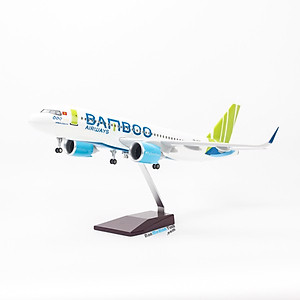 Mô hình máy bay Bamboo Airways Airbus A320 lắp ráp có đèn 47cm MBMH46
