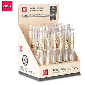 Bút Chì Kim Cơ Học Vỏ Trong Suốt 0.5mm 0.7mm Deli - Cao Cấp Kèm Đầu Tẩy Dành Cho Học Sinh Văn Phòng - SH102 SH103 SH112 SH113