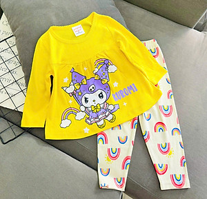 Đồ bộ bé gái, Bộ ngủ dài tay cho bé gái từ 8-25kg chất cotton hàng xuất mềm mịn mát